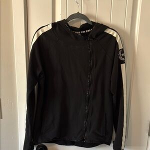 Black Hoodie with White Stripes